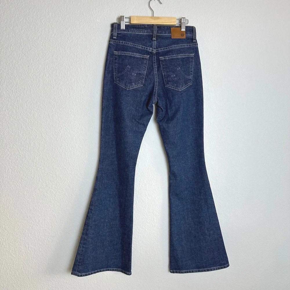 AG Adriano Goldschmied‎ Angeline Mid Rise Flare Jeans Dark Indigo 24 NWT Japan
